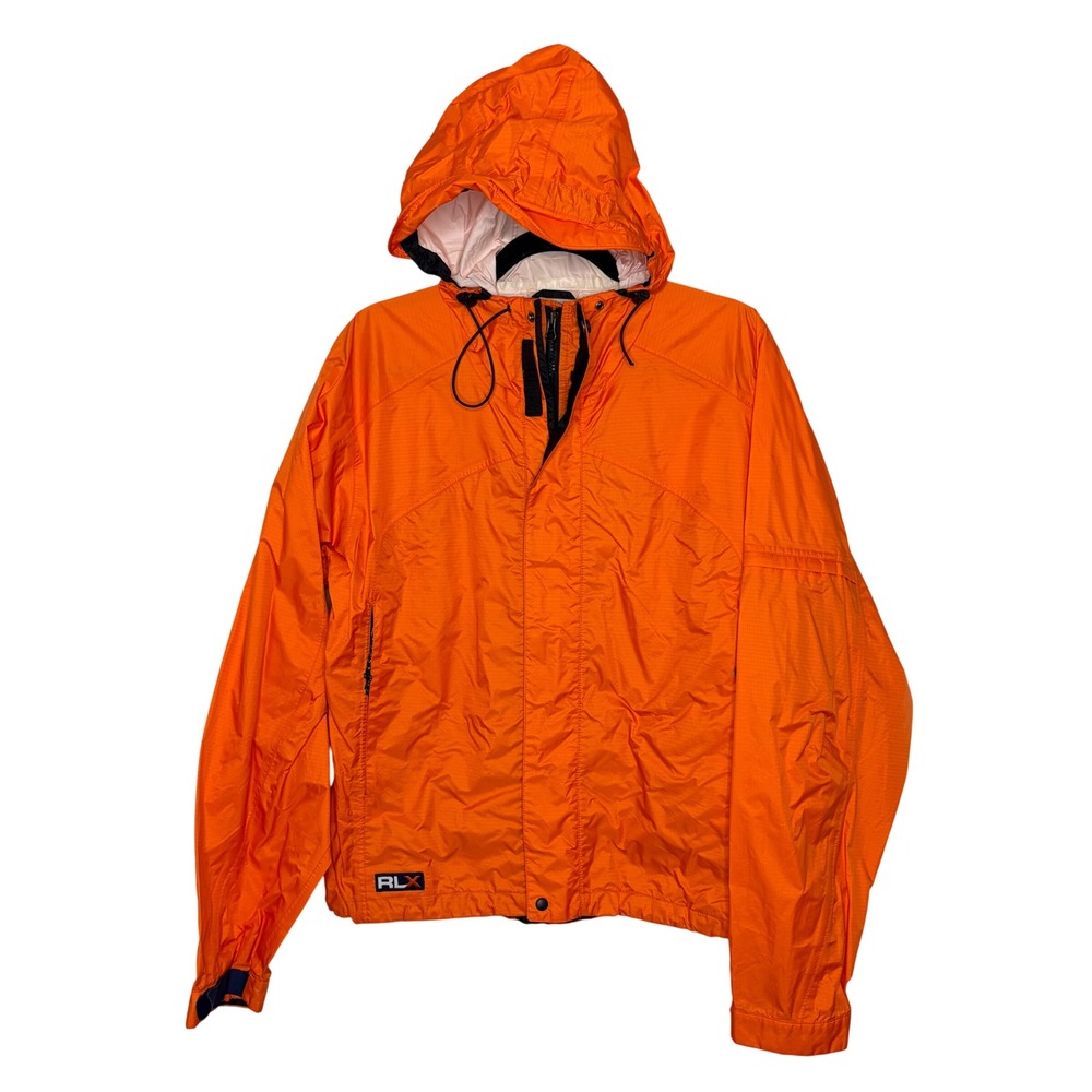 Ralph Lauren RLX Polo Sport Orange Hooded Windbreaker Jacket XL